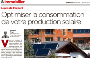 Lire la suite à propos de l’article Article 24heures du 2/2/2022 – Optimiser la production solaire