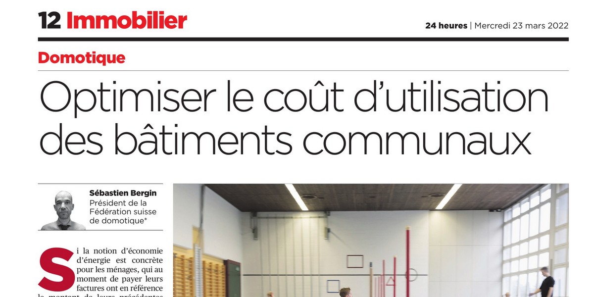 Lire la suite à propos de l’article Article 24heures du 23 mars 2022 – Optimiser le coût d&rsquo;utilisation des bâtiments communaux