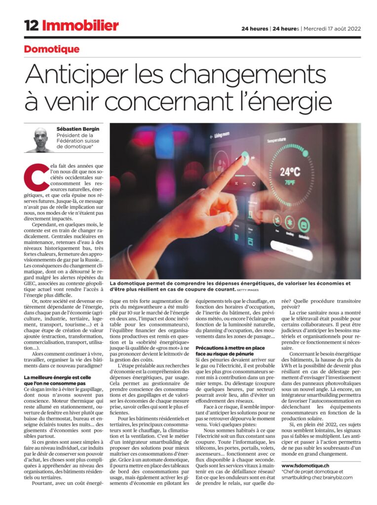anticiper les changements a venir sur l'energie